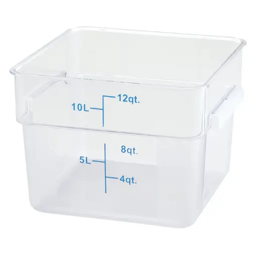 [PCSC-12C] Square Storage Container, Clear Polycarbonate - 12 Quart