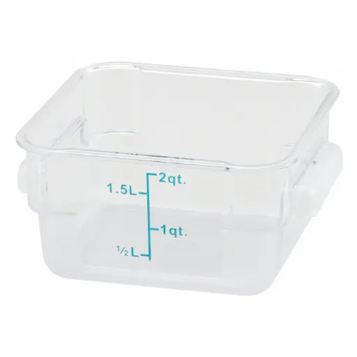[PCSC-2C] Square Storage Container, Clear Polycarbonate - 2 Quart