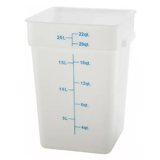 [PESC-22]  Square Storage Container, White Polypropylene - 22 Quart