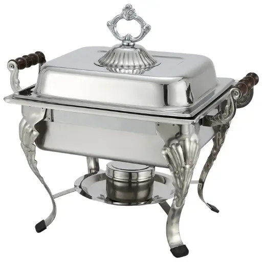 [508] Crown Collection 4 Quart Half-Size Square Chafer, Medium Weight
