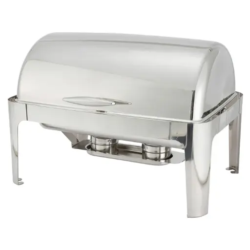 [601] Madison Collection 8 Quart Full-Size Roll-Top Chafer, Heavyweight