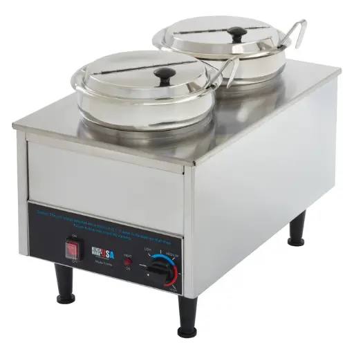 [51072P] BenchmarkUSA Dual-Well Food Warmer - 2 Ladles, 2 Lids