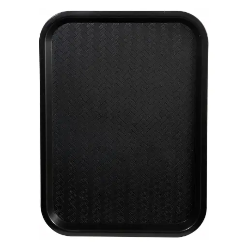 [FFT-1216K] High Quality Plastic Cafeteria Tray - 12 x 16, Black