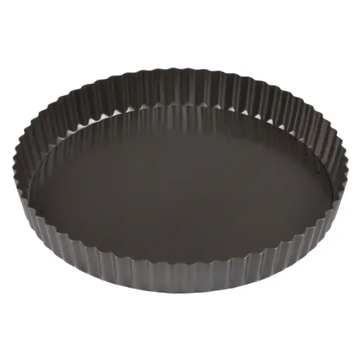 [FQP-10] Quiche Pan, Non-Stick, Aluminized Carbon Steel - 10" Dia