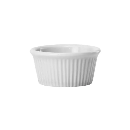 [FRR-2] Fluted Ramekin, 2 oz. White Porcelain, -Dozen - 