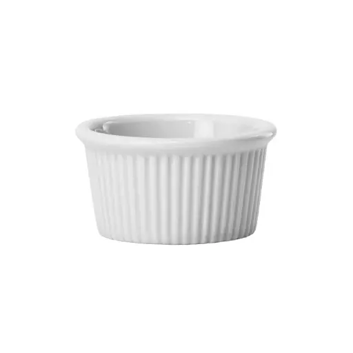 [FRR-275]  Fluted Ramekin, 2-3/4 oz. White Porcelain, -Dozen - 