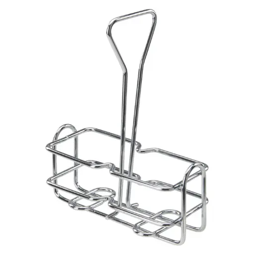 [WH-3]  Chrome-Plated Cruet Rack for 6 oz Oil/Vinegar Bottles