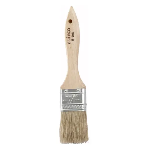 [WBR-15] Pastry/Basting Brush with Metal Ferrule - 1-1/2" Flat