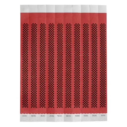 [WB-CHECKER] Bar Maid Waterproof Tear-Free Wristbands - Checkerboard (Red/Black) (500 Pieces/Pack)