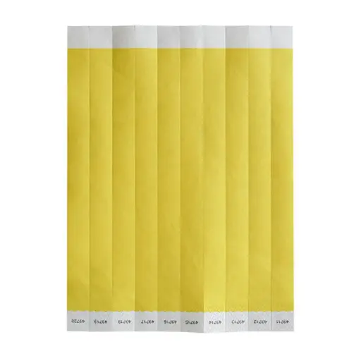 [WB-100Y-S] Bar Maid Waterproof Tear-Free Wristbands - Yellow Solid (500 Pieces/Pack)