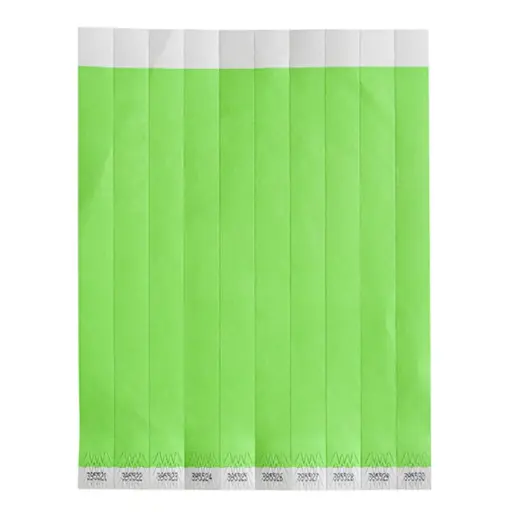 [WB-100O-D] Bar Maid Waterproof Tear-Free Wristbands - Green Solid (500 Pieces/Pack)