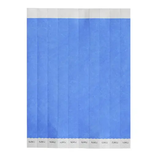 [WB-100B-S] Bar Maid Waterproof Tear-Free Wristbands - Blue Solid (500 Pieces/Pack)