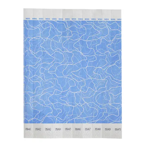  Bar Maid Waterproof Tear-Free Wristbands - Blue Pattern (500 Pieces/Pack)