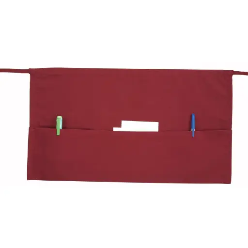 [WA-1221R] - 3-Pocket Waist Apron - Burgundy