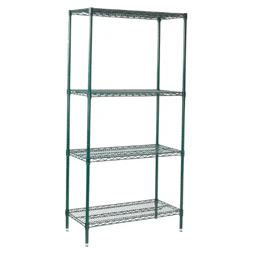 [VEXS-2448]  4-Tier Wire Shelving Set, Epoxy-Coated - 24" x 48"