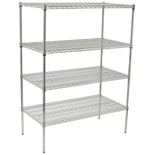 [VCS-2436] - 4-Tier Wire Shelving Set, Chrome-Plated - 24" x 36"
