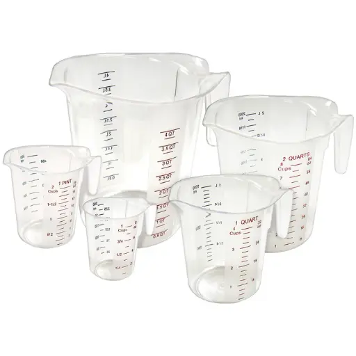[PMCP-5SET] Polycarbonate Measuring Cup with Color Graduations - 5-pc Set