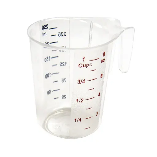 [PMCP-25]  Polycarbonate Measuring Cup with Color Graduations - 1 Cup