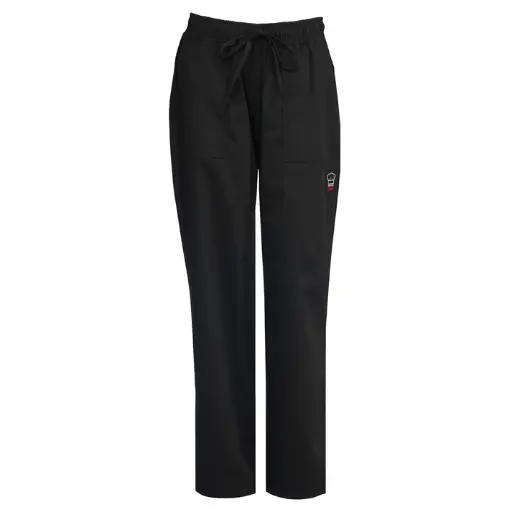 [UNF-8KL] Women's Chef Pants, Black - Large