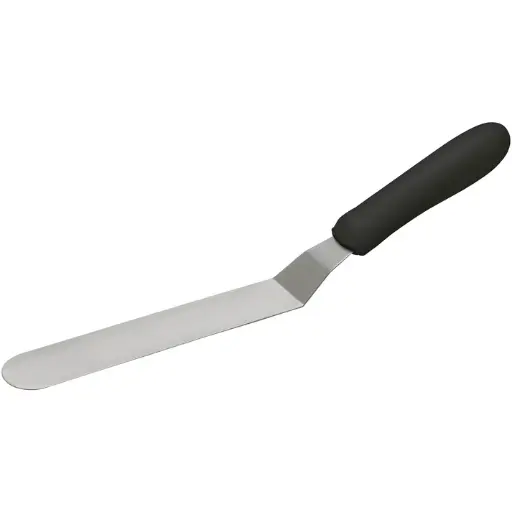 [TKPO-7] Spatula with Offset, Black Polypropylene Handle - 6-1/2" x 1-15/16"