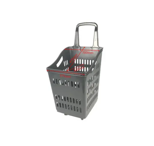 [TL-12-1] Gray Shopping Basket Rolling Hand Basket