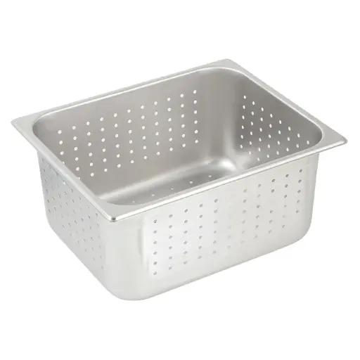 [SPHP6] Perforated Steam Pan, 25 Gauge Stainless Steel - Half, 6"