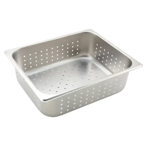 [SPHP4] Perforated Steam Pan, 25 Gauge Stainless Steel - Half, 4"