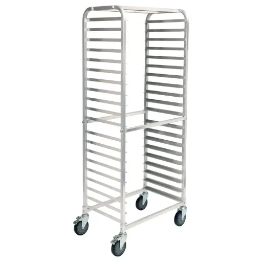[ALRS-20BK]  20-Tier Side-Load Sheet Pan Rack with Brakes - 3" Spacing