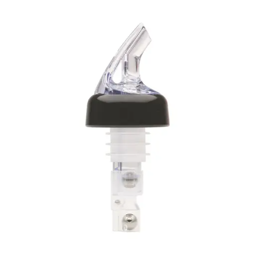 [BMP-3125C] Bar Maid 1-1/4 oz "Premium Pour" Measured Pourers, Clear with Black Collar - 12 Pieces/Pack