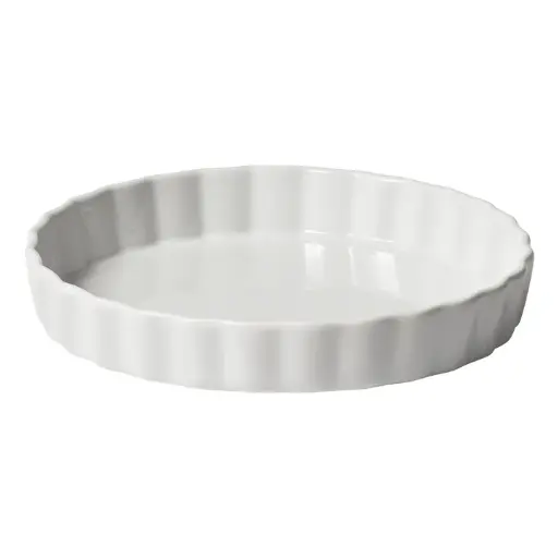 Fluted Quiche Baking Dish, 18 oz., White Porcelain, 24 Pieces/Case