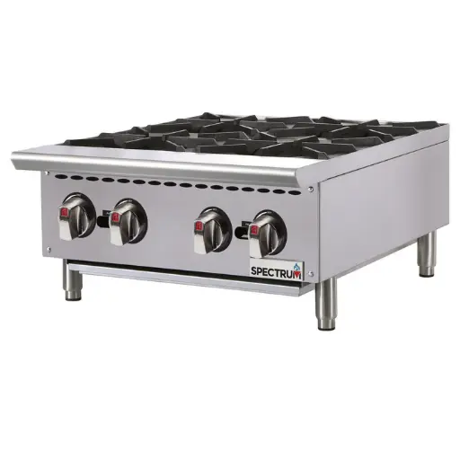 [NGHP-4] Spectrum Gas Hot Plate, 24" Wide, 4-Burner, Natural / LP