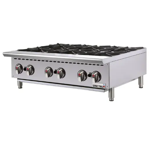 [NGHP-6] Spectrum Gas Hot Plate, 36" Wide, 6-Burner, Natural / LP