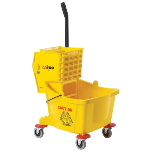 Mop Bucket with Side-Press Wringer, Yellow