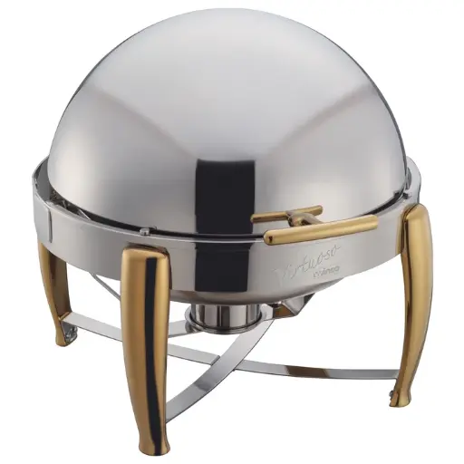 Virtuoso Collection 6 Quart Full-size Roll-Top Chafer, Extra Heavyweight