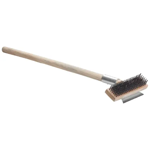 [BR-27] Pizza Oven Wire Brush with Metal Scraper
