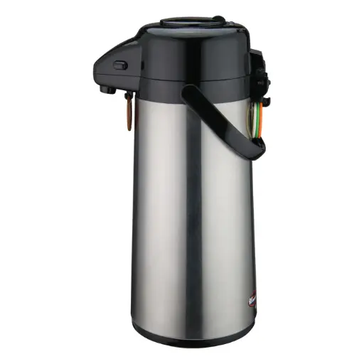 [AP-522]  Glass Lined Airpot with Push Button Top, Stainless Steel Body - 2.2 Liter