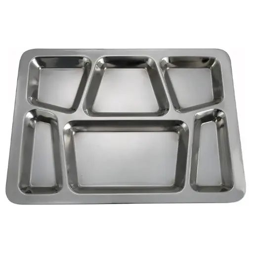 [SMT-2] Stainless Steel 6 Compartment Mess Trays - B