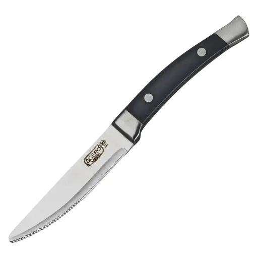 [SK-22] Acero Gourmet Steak Knives (Round-Tip), 12-Piece Bulk Pack