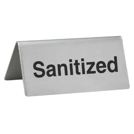 [SGN-106] Tent Sign, Stainless Steel - Sanitized