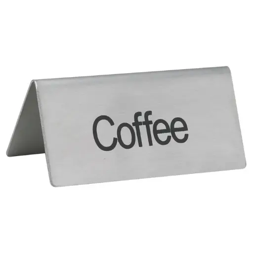[SGN-103] Tent Sign, Stainless Steel - Coffee