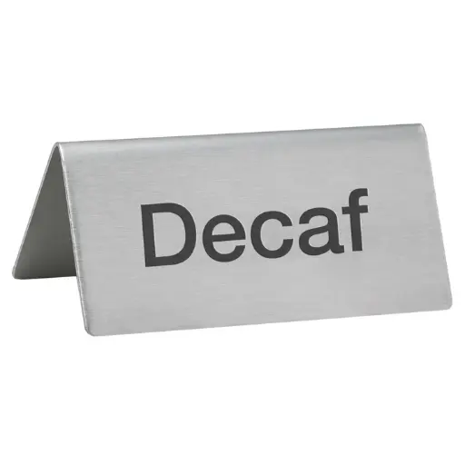 [SGN-102]  Tent Sign, Stainless Steel - Decaf