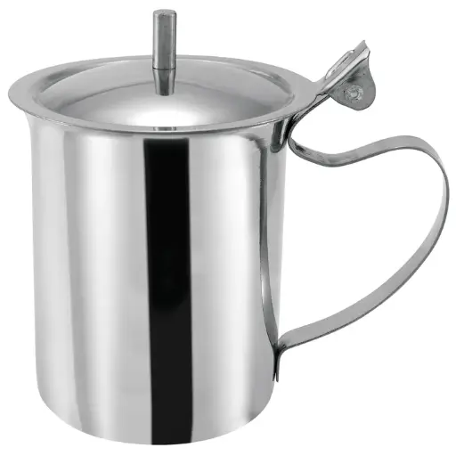 [812944007263] 10oz Creamer Server with Knob, Stainless Steel