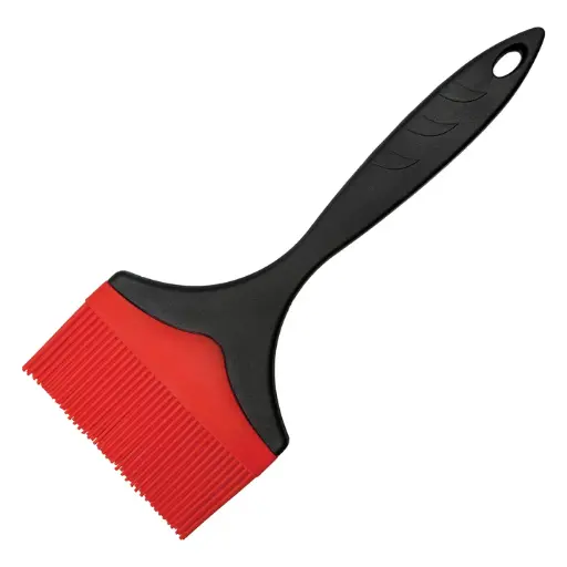 [SB-04P] Silicone Brush, 4" Wide, Red with Black Handle
