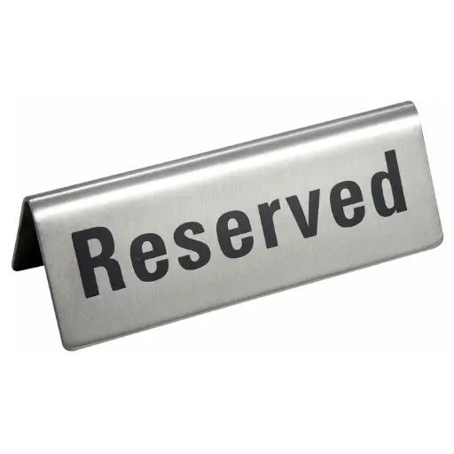 [RVS-4] Reserved Sign, Stainless Steel