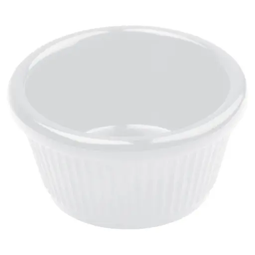 [RFM-4W] Melamine Ramekin, Fluted - White, 4 oz
