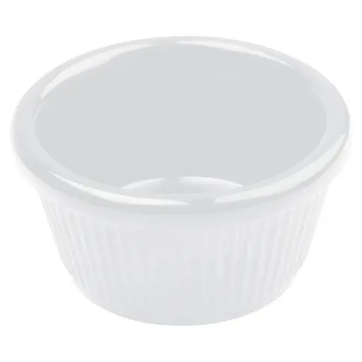 [RFM-3W] Melamine Ramekin, Fluted - White, 3 oz