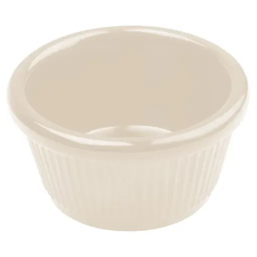 [RFM-3B] Melamine Ramekin, Fluted - Bone, 3 oz