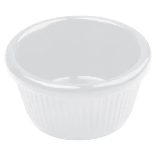 [RFM-2W] Melamine Ramekin, Fluted - White, 2 oz