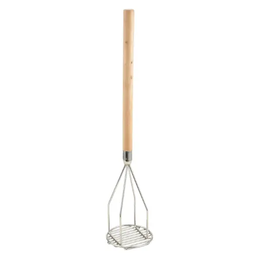 [PTM-24R] Potato Masher with Wooden Handle - 5" Round