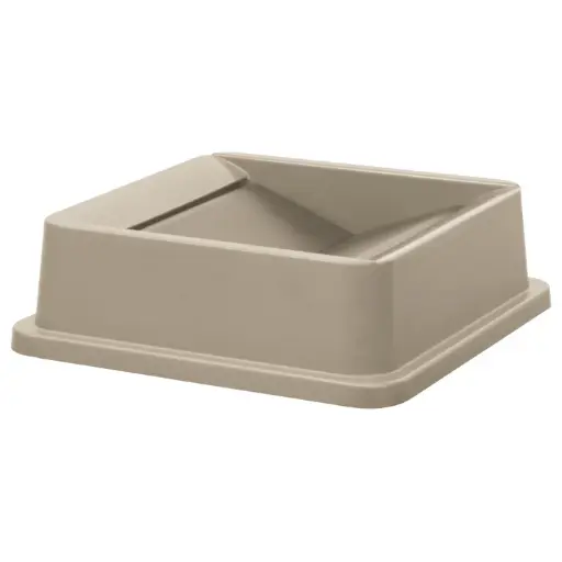 [PTCSL-23BE] Tall Square Trash Can Lid, Swing - 23 Gallon, Beige